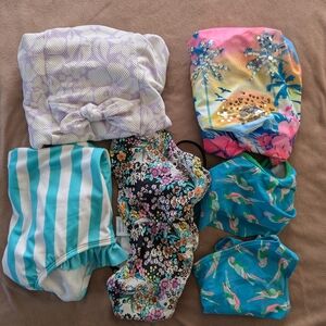 Floral and Striped Kids Swim Diaper Covers